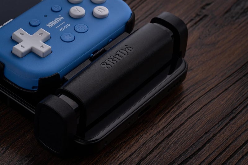 8Bitdo وحدة تحكم صغيرة بحجم الجيب بلوتوث ميكرو مع مشبك موبايل لسويتش وأندرويد، تدعم وضع لوحة المفاتيح (أزرق) - Image 4